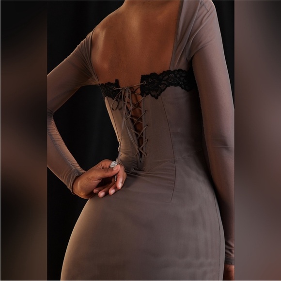 House of CB 'Seraphina' Smoke Corset Midi Dress NWOT size M - Picture 6 of 9